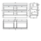 PLYWOOD 1500 FLOOR STANDING VANITY (DOUBLE BASIN) - WHITE