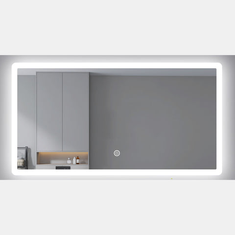 LED mirror rectangle 1500MM x 800MM with Rim and Demister Touch Switch 3 Colours