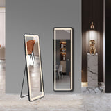 LED dressing mirror - black frame, colour selection and dim control 500mmx1600mm