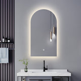 LED mirror Arch 500MM x 900MM Backlit with Demister Touch Switch 3 Colours