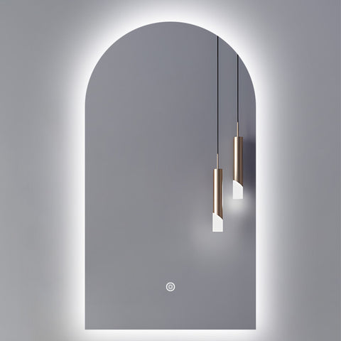 LED mirror Arch 500MM x 900MM Backlit with Demister Touch Switch 3 Colours