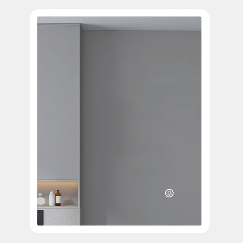 LED mirror rectangle 600MM x 750MM with Rim and Demister Touch Switch 3 Colours