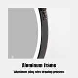 LED mirror round 600MM with Rim and Strap Framed and Demister Touch Switch 3 Colours Lighting