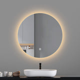 LED mirror round 700MM Backlit with Demister Touch Switch 3 Colours Lighting
