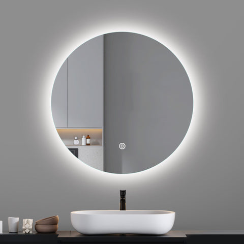 LED mirror round 700MM Backlit with Demister Touch Switch 3 Colours Lighting