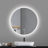 LED mirror round 800MM Backlit with Demister Touch Switch 3 Colours Lighting