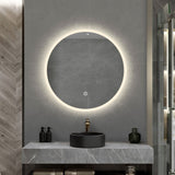 LED mirror round 800MM with Rim and Demister Touch Switch 3 Colours Lighting