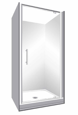 Alcove 750x900x750 Chrome Shower, Centre Waste with 900mm Door