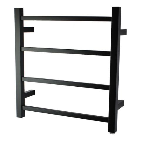 4 BARS 600mm HEATED TOWEL RAIL MATTE BLACK