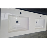 PLYWOOD 1200 FLOOR STANDING DARK OAK VANITY WITH DOUBLE BASIN CERAMIC TOP