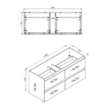 PLYWOOD 1500 WALL HUNG VANITY (DBL BASIN) - LIGHT OAK
