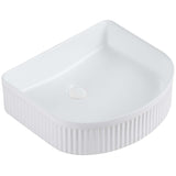 ARCH 400MM GLOSS WHITE FLUTED BASIN