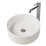 MATTE WHITE FLUTED 370MM ROUND