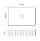 SQUARE FLUTED 500MM GLOSS WHITE BASIN