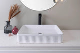 SQUARE FLUTED 370MM GLOSS WHITE BASIN