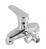8 inch Round Chrome Twin Shower Set Bottom Inlet