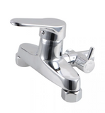 8 inch Round Chrome Twin Shower Set Bottom Inlet