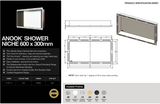 ANOOK SHOWER NICHE 600X300 STAINLESS STEEL
