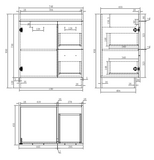 750MM VANITY WHITE GLOSS FLOOR STANDING BASE ONLY