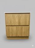 PLYWOOD 750 WALLNUT FLUTED VANITY WITH CERAMIC TOP