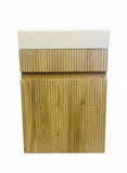PLYWOOD 400 WALLNUT FLUTED VANITY WALLHUNG WITH CERAMIC TOP