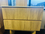 PLYWOOD 750 WALLNUT FLUTED VANITY WALLHUNG WITH CERAMIC TOP