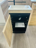 TAYLOR BLACK LIGHT-OAK FLOORSTANDING VANITY 450MM