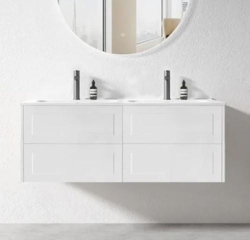 HAMPTON PLYWOOD 1500 WALL-HUNG VANITY WITH DOUBLE CERAMIC TOP