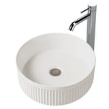 GLOSS WHITE FLUTED 370MM ROUND