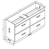 PLYWOOD 1500 FLOOR STANDING VANITY (DOUBLE BASIN) - WHITE