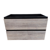 PLYWOOD 900 WALL HUNG VANITY BLACK LIGHT OAK WITH CERAMIC TOP