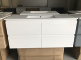 PLYWOOD 1200 WHITE WALL HUNG VANITY FOR SINGLE BASIN - Bathroom Clearance
