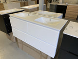 PLYWOOD 1500 WALL HUNG VANITY (DOUBLE BASIN) - WHITE
