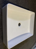 ALBERT SQUARE BASIN-CURVE EDGES-GLOSS WHITE - Bathroom Clearance