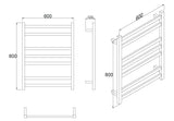 HEATED TOWEL RAIL STAINLESS STEEL - GUN METAL FINISH 7 BARS SQUARE