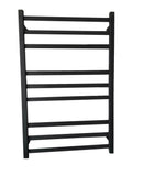 HEATED TOWEL RAIL STAINLESS STEEL - MATTE BLACK FINISH 9 BARS SQUARE