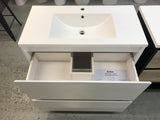 PLYWOOD 1000 WHITE GLOSS VANITY FLOOR STANDING WITH CERAMIC TOP