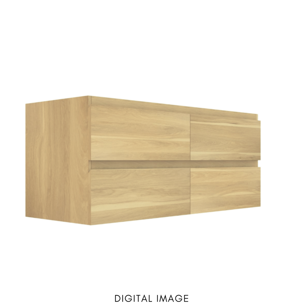 PLYWOOD 1200 LIGHT OAK WALL HUNG VANITY BASE ONLY