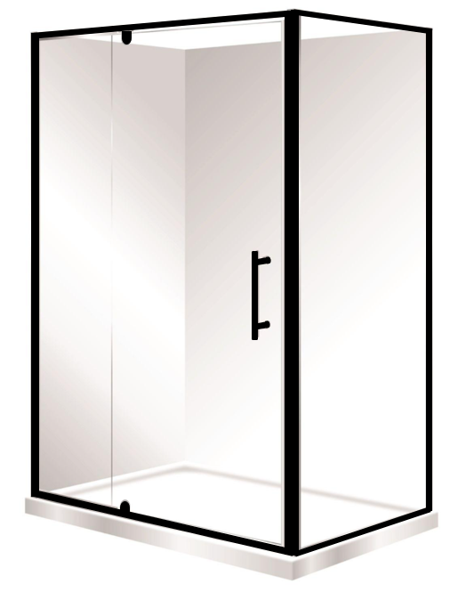 CUBO 1200 x 900 BLACK SHOWER, CENTRE WASTE