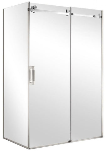 1200 x 900 FRAMELESS DOOR & RETURN (GLASS ONLY) CHROME