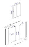 Alcove 1000 Chrome 2-Panel Sliding Door