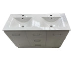1200 FLOOR STANDING WHITE GLOSS VANITY WITH DOUBLE BASIN