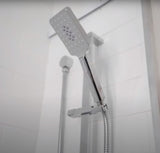 CHROME SQUARE SHOWER SLIDER 3 FUNCTIONS