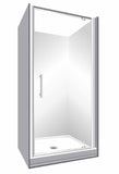 Alcove 900 x 750 x 900 Chrome Shower, Centre Waste with 750mm Door