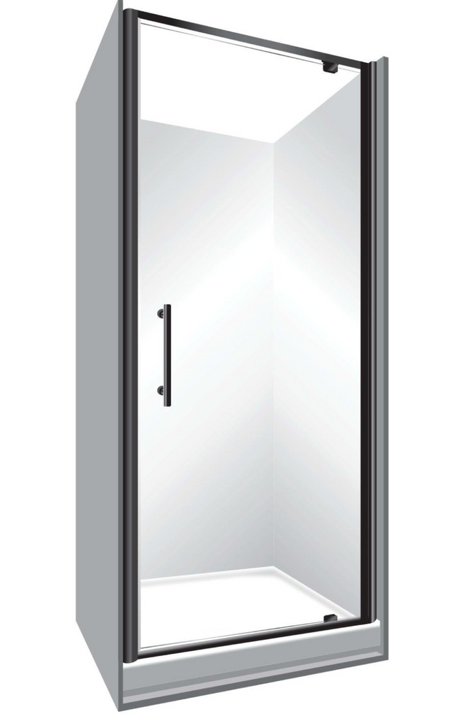 Alcove 750 x 900x 750 Black Shower, Centre Waste with 900mm door