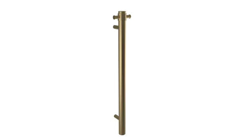 DELUXE HEATED TOWEL RAIL STAINLESS STEEL - VERTICAL BAR - BRUSHED GOLD FINISH 1 BAR - Bathroom Clearance
