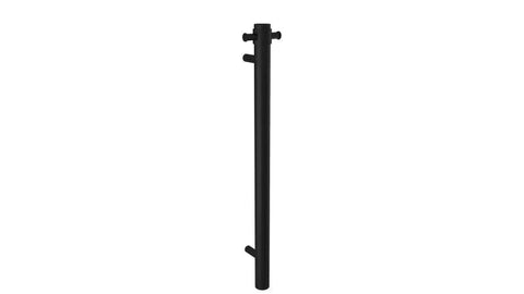 DELUXE HEATED TOWEL RAIL STAINLESS STEEL - VERTICAL BAR - MATTE BLACK FINISH 1 BAR - Bathroom Clearance