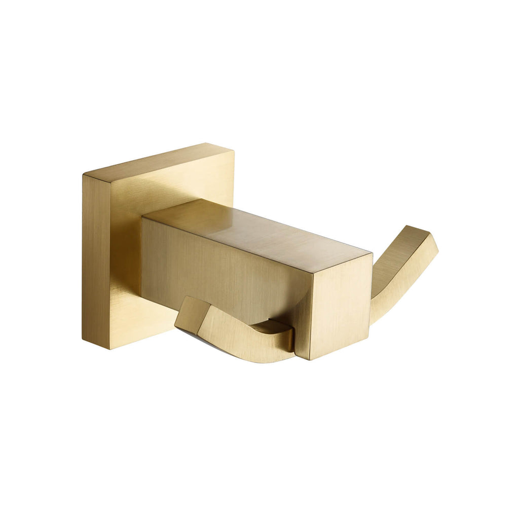 MIRO DOUBLE ROBE HOOK - BRUSHED GOLD – Bathroom Clearance