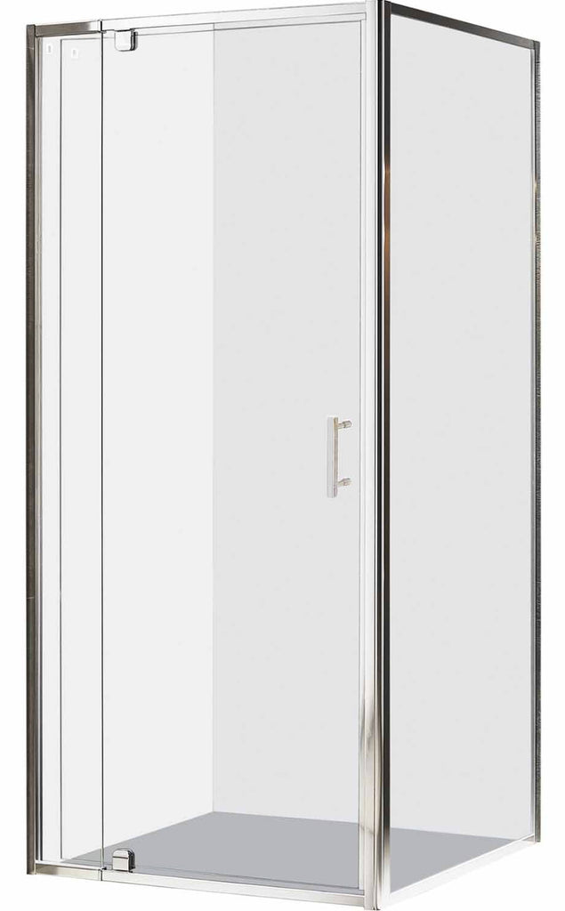 Cubo 900 x 750 Chrome Shower,liner,centre waste tray with 900mm Door