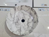 round GLOSS MARBLE basin white 360mm